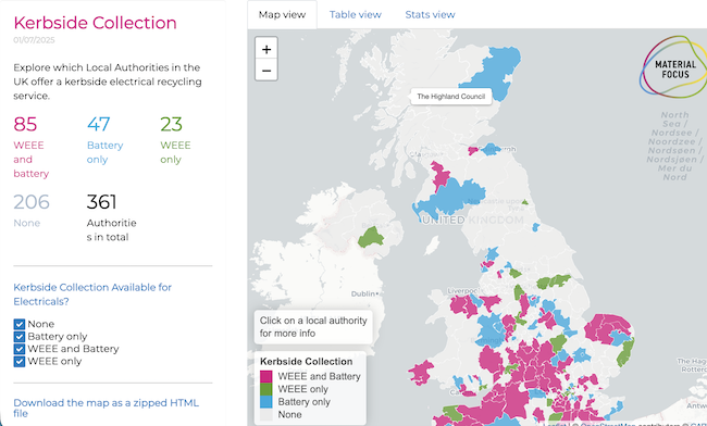 Kerbside dashboard preview